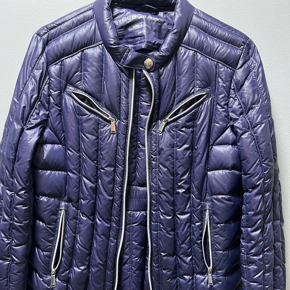 BCBGenerations CROP QUILTED JACKET/PURPLE - Picture 1 of 10
